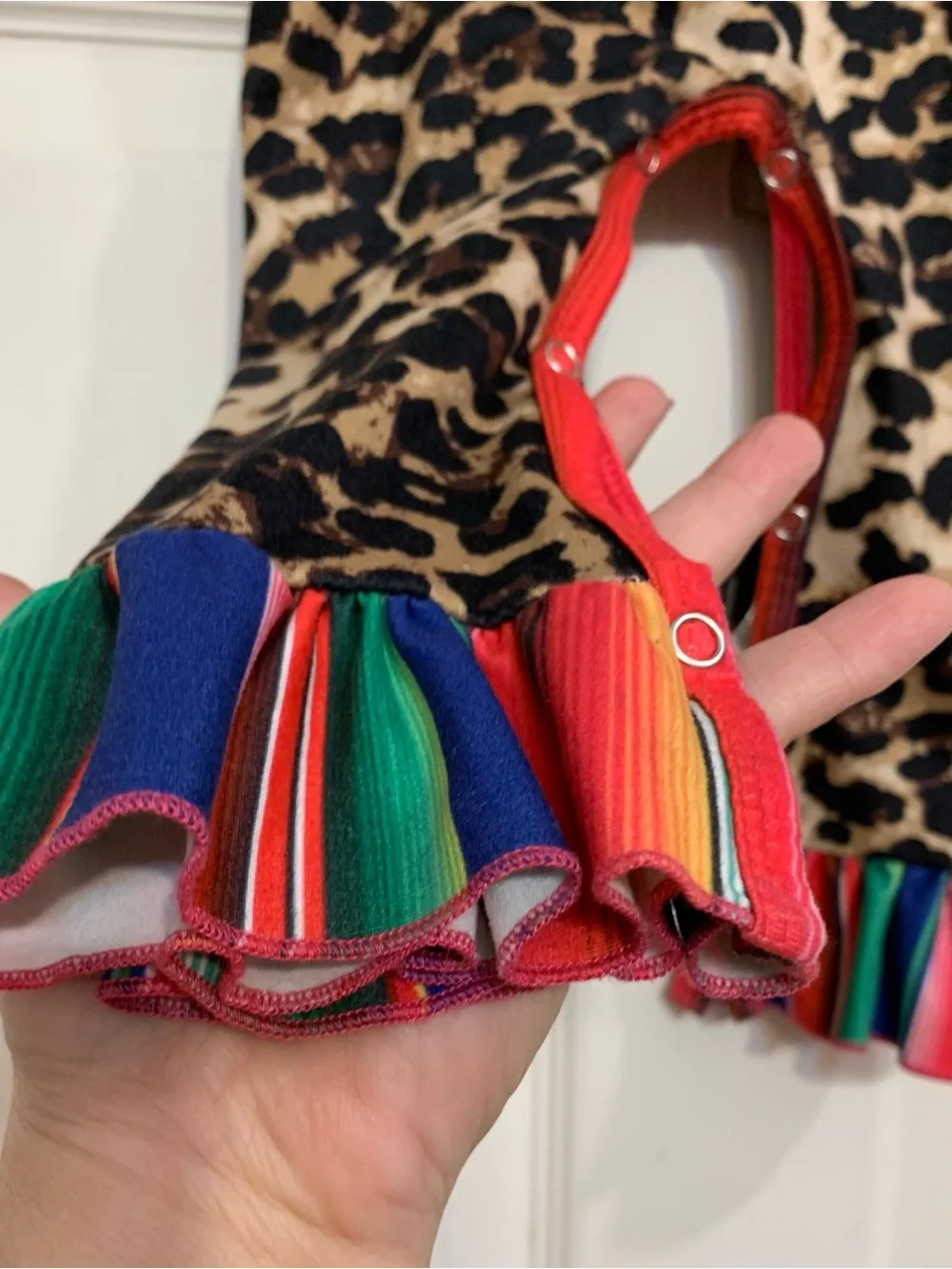 Boutique Baby Girl Serape Western Cheetah 12-18 Months Festive Romper.      3766